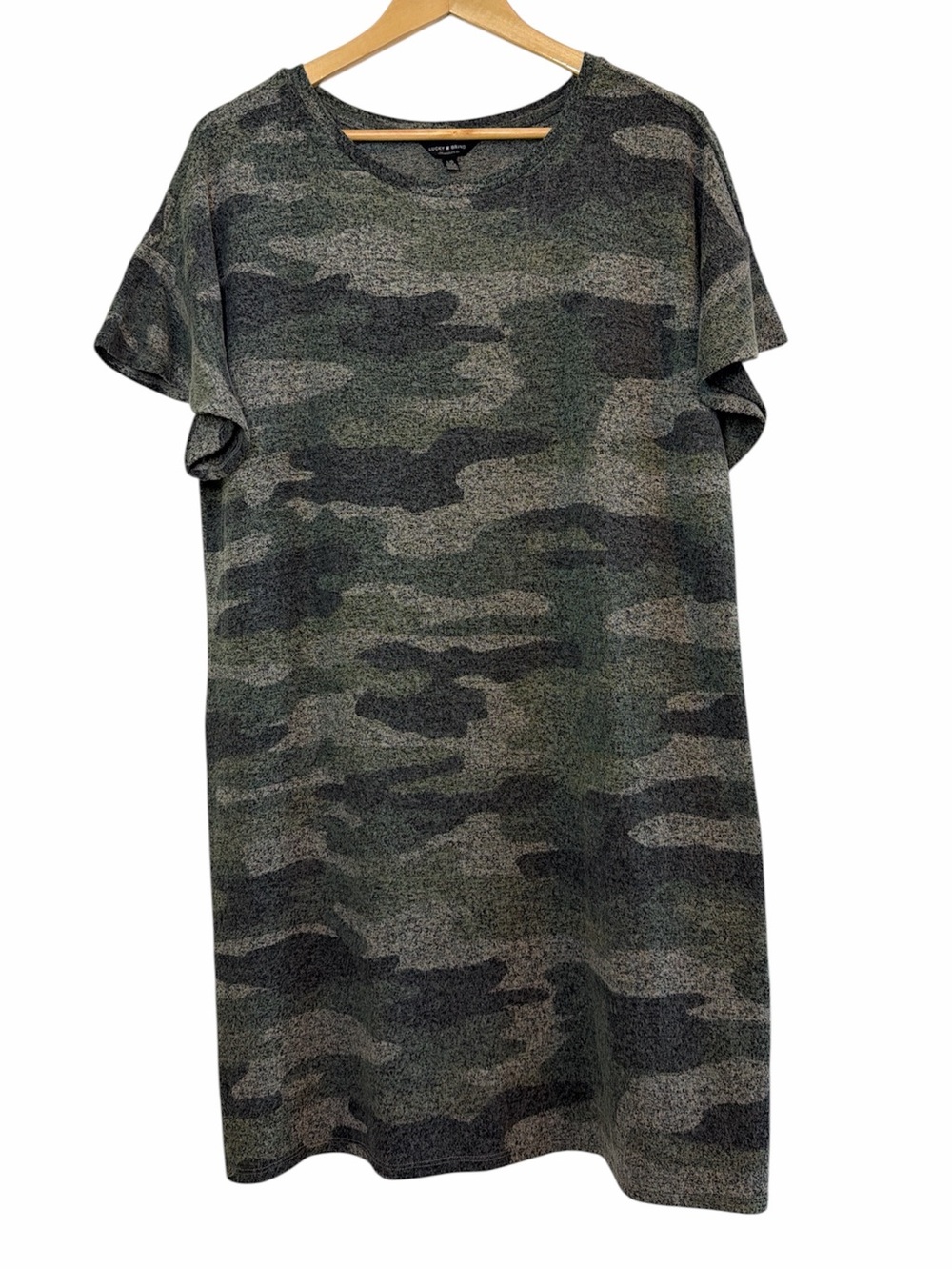 Lucky Brand Camo T-Shirt Dress Women’s Large Soft Stretch